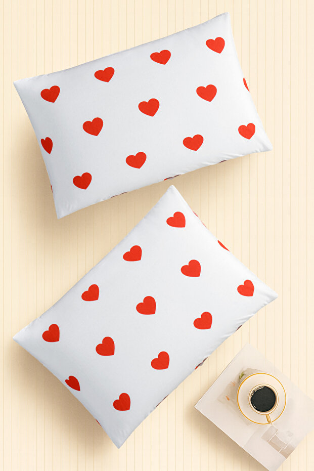 |   نمط |   مجموعة رانفورس مكونة من 2 غطاء وسادة | قلب أحمر - 1