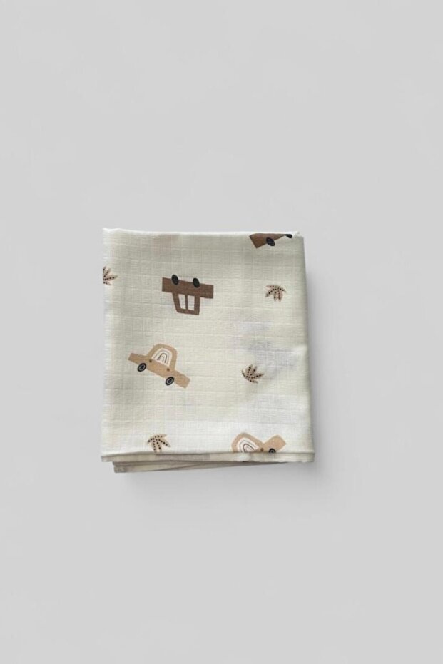 غطاء وبطانية من الموسلين بنقشة سيارة - 5