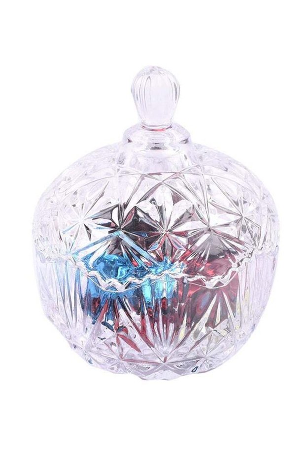 Glass Sugar Bowl With Lid Clear 11x11x10cm