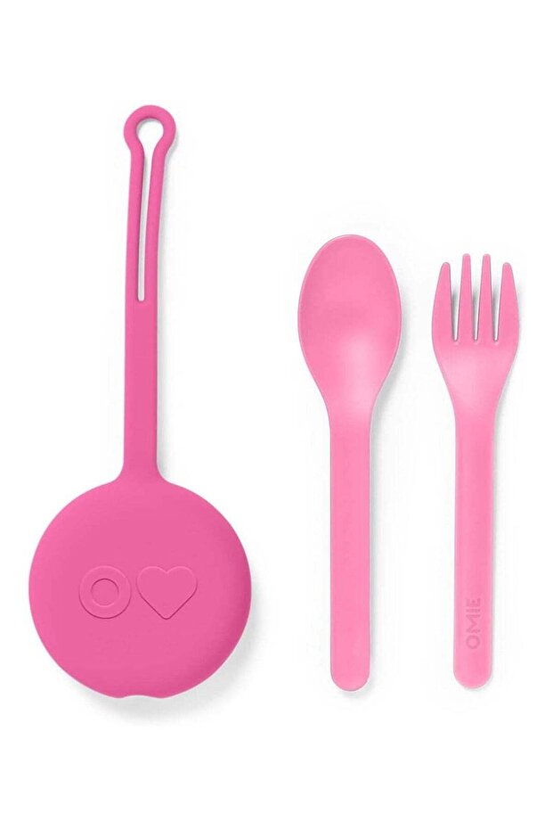 OmiePod & Utensil Set Bubble Pink
