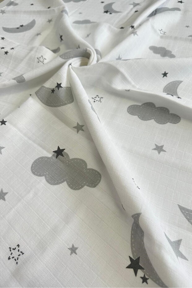 غطاء وبطانية موسلين منقوشة - 1