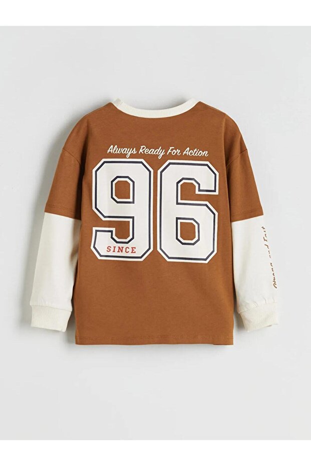 Lcw Crew Neck Printed Long Sleeve Baby Boy T-Shirt (W5)