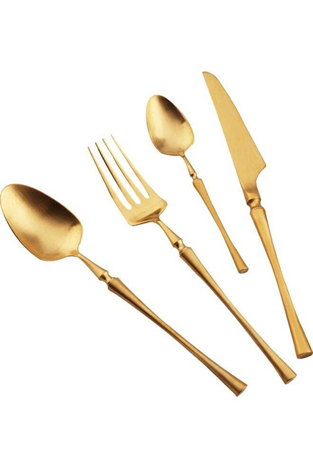 4-Piece Simple Design Cutlery Gift Set Gold