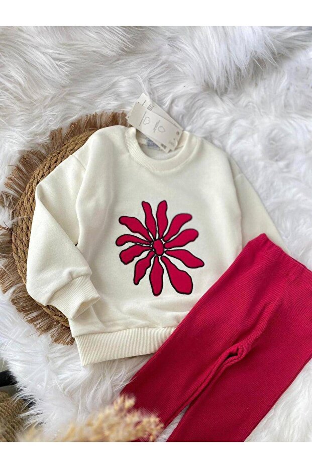 Flower Embroidered Tights Set
