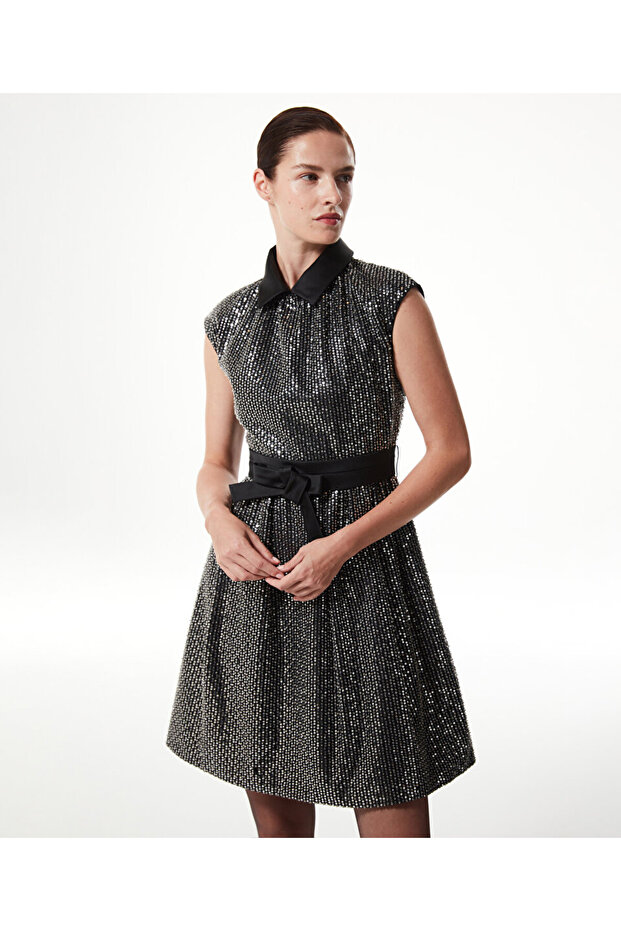 Payetli mini elbise - 2