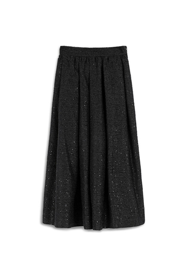 Payetli midi etek - 3