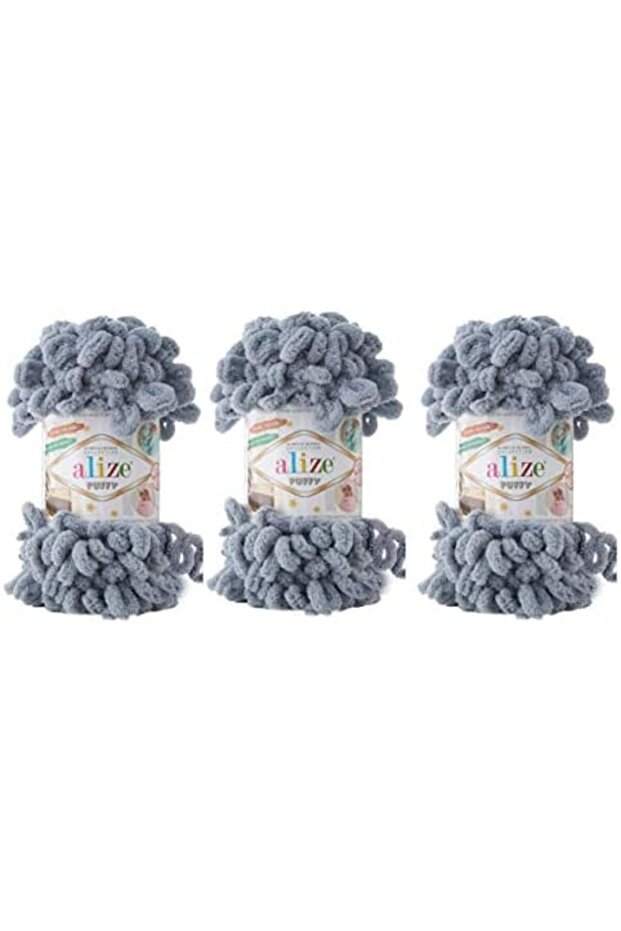 Soft and fluffy large wool yarn set (3 count, 300g, 30 yards, 100% micro polyester) - 1