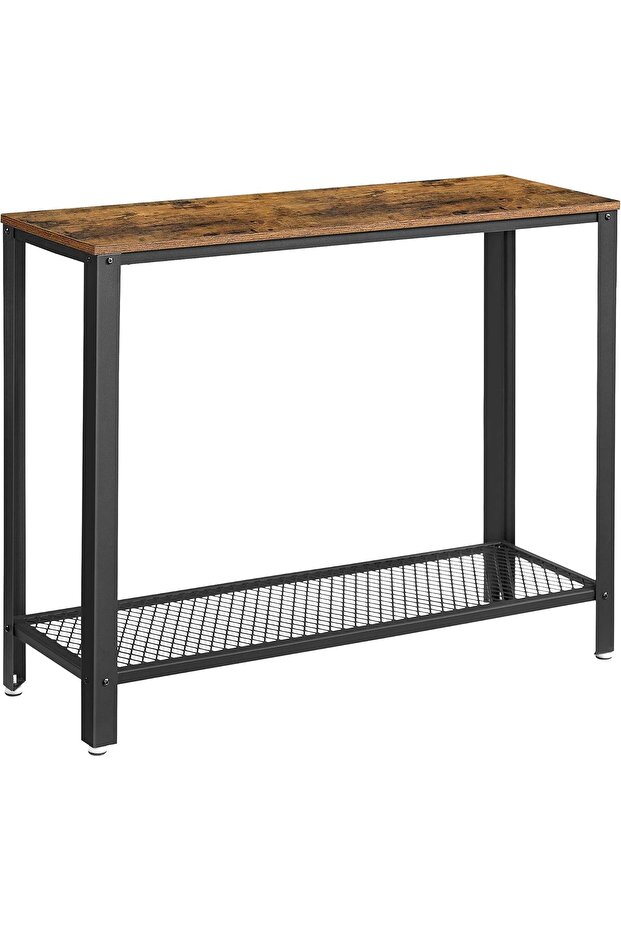 ynsShoping Konsol Masası, 2 Katlı Koridor Masası, Raflı, Dar Masa, Metal Çerçeve, Ayarlanabilir Ayak - 1