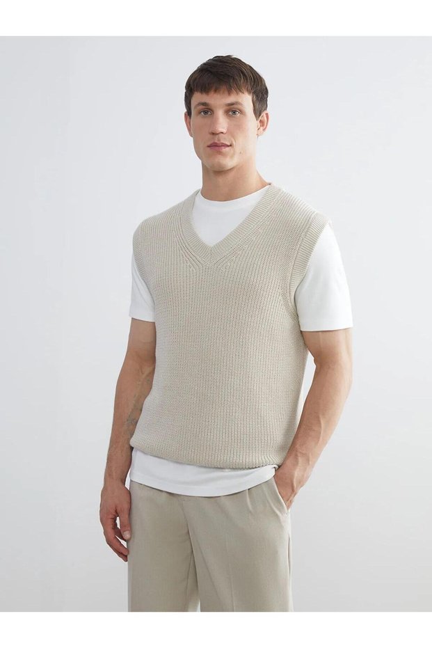 Lcw Standard Mold V-Neck Men's Knitwear Sweater (W5)
