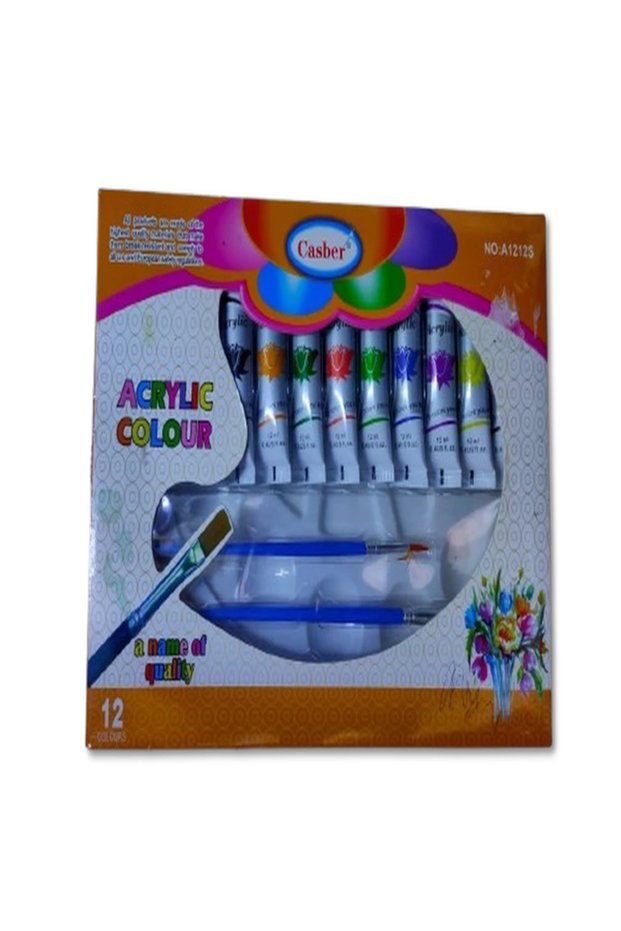 Premium Pigmented Fluid Acrylic Painting Color Tubes Set (12 x 12ml)