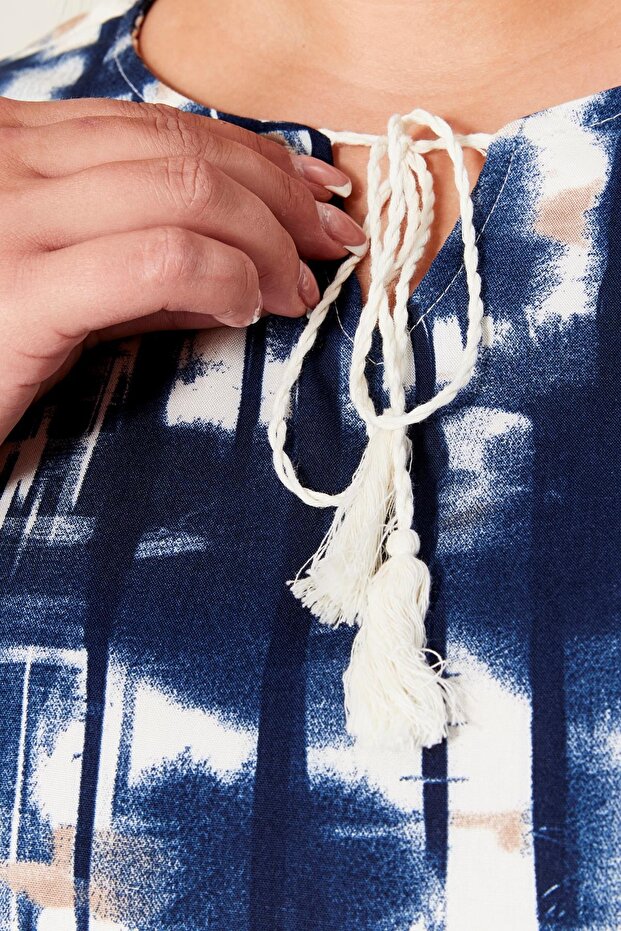 تونيك نسائي برباط مقاس كبير - 3