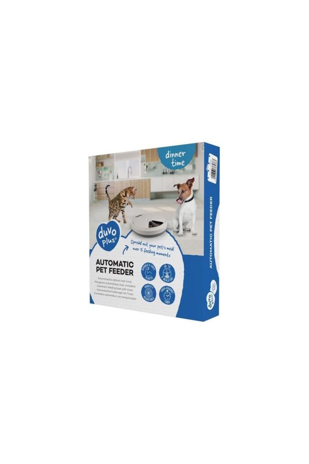 Duvo+ Automatic Pet Feeder - 5 Meals White/Grey - 33x36x6cmDimension: 33x36x6cm