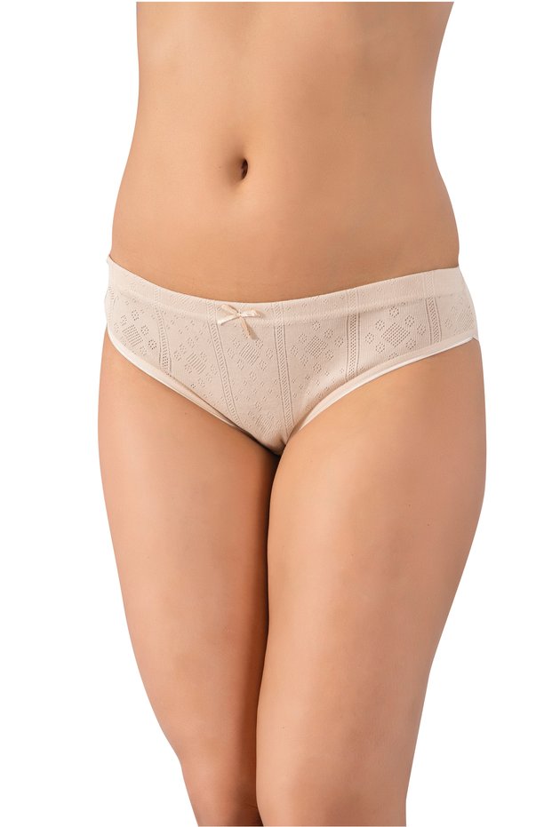Jacquard 10-Piece Economical Pack, 100% Cotton, Regular Waist, Women's Slip Bikini Panties 099