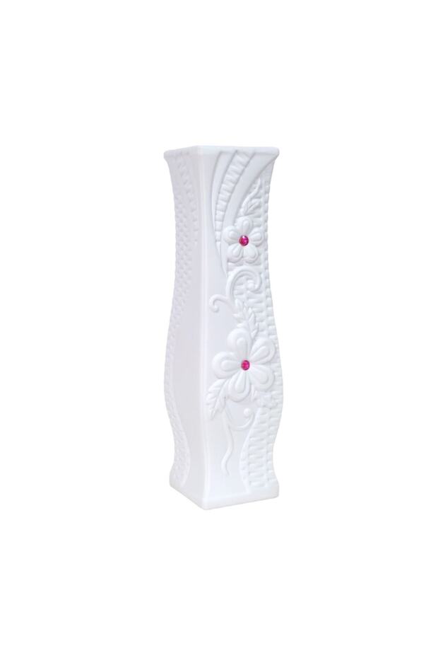 White Vase with Pattern, 60 cm - 2