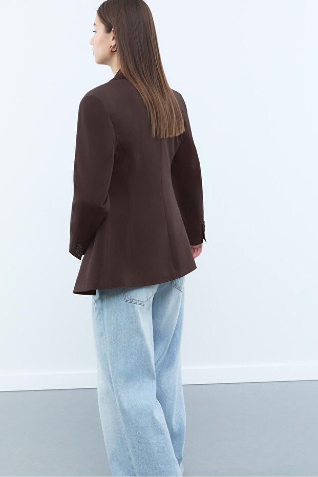 Belden Oturtmalı Düğmeli Blazer - 5