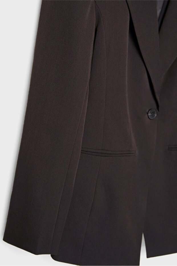 Belden Oturtmalı Düğmeli Blazer - 8