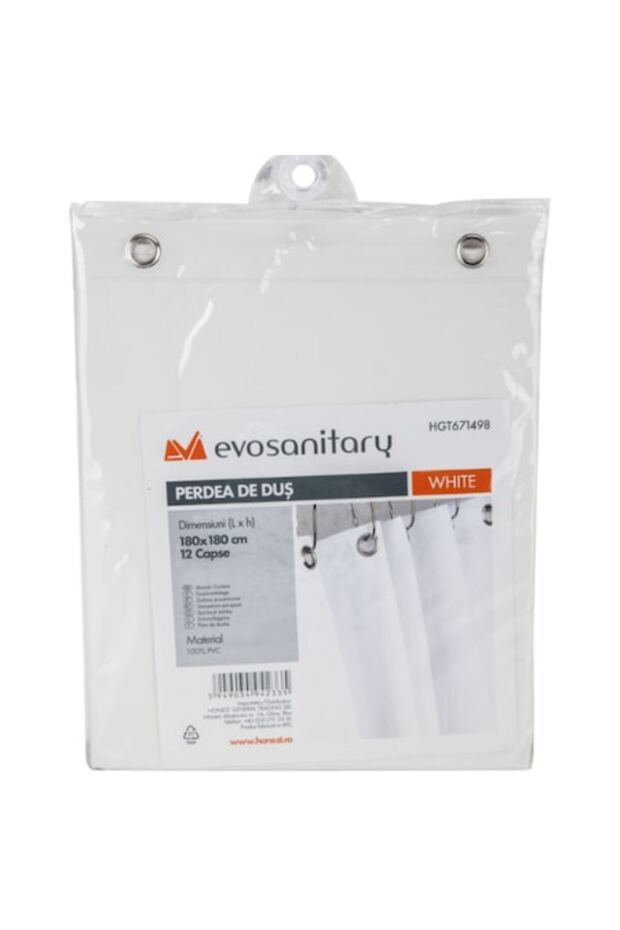 Perdea de duș, Evosanitară, Albă - 1