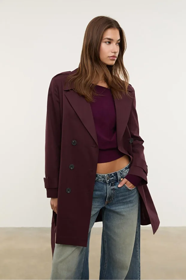 Kemerli basic regular fit trençkot - 1