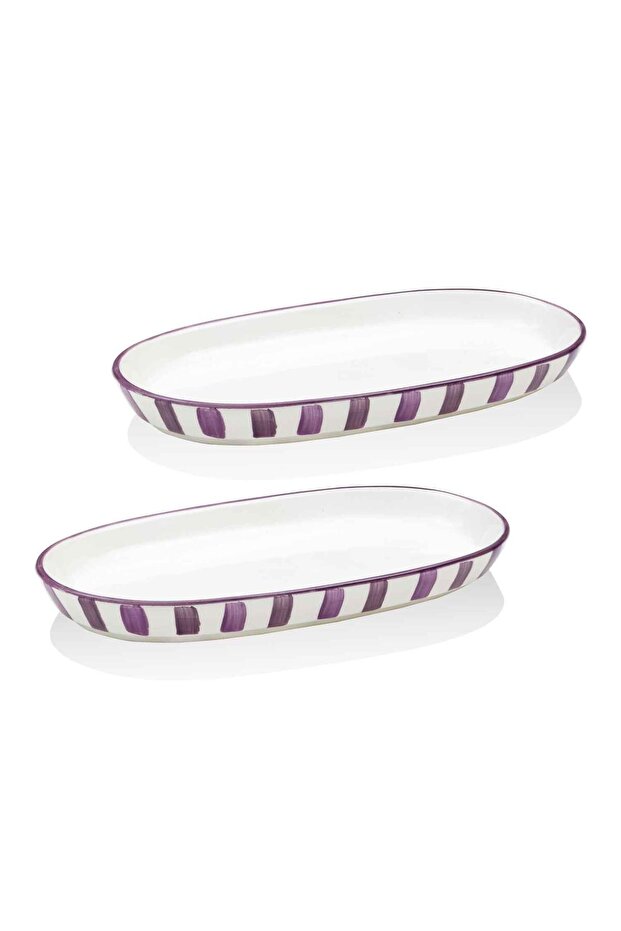 Joy Oval Service Set of 2 Purple 17X30X4 cm
