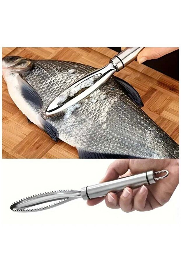 Stainless Steel Fish Scale Scraper Remover Kitchen Cleaning Tool Durable Brush Knife 1pc
