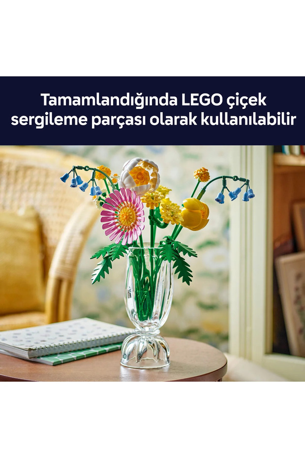 ® Botanicals Küçük Sarı Buket 10347 - 9+ Yapay Çiçekler İçeren Çiçek Buketi Yapım Seti (373 Parça) - 10