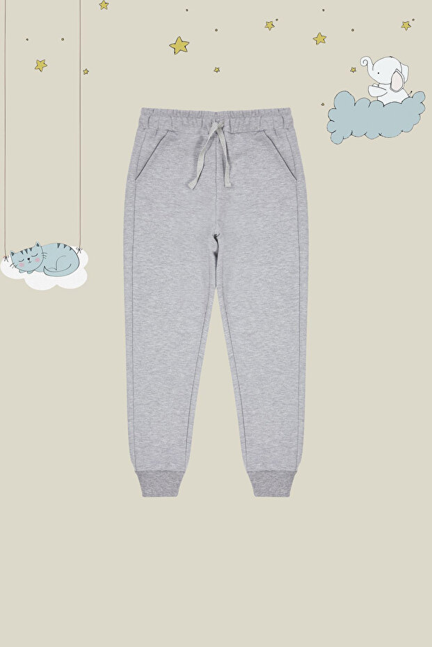 Lacivert-Gri-Siyah 3'lü Beli Lastikli Jogger Örme Erkek Çocuk Okul Eşofman Altı TKDAW25EA00000 - 4
