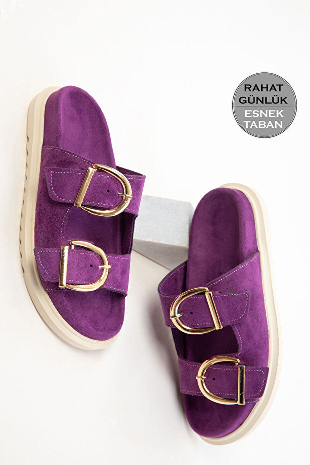 Purple Suede Women's Slippers 20698