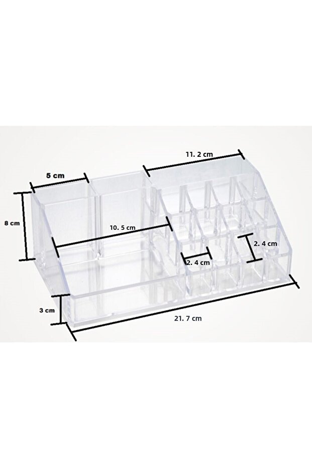 Transparent 16-Compartment Makeup Organizer Box with Practical Organization