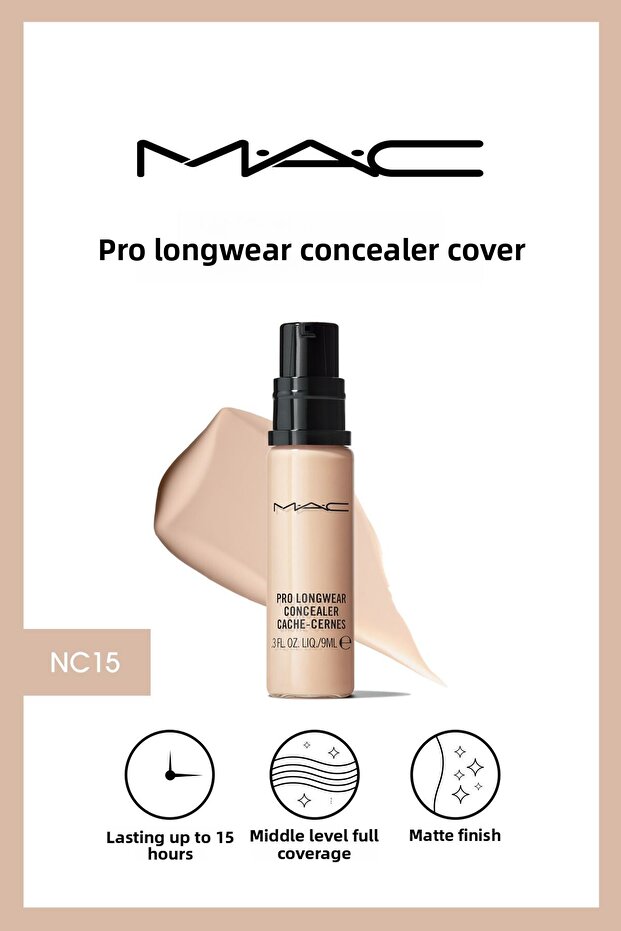 خافي عيوب تحت العين يدوم طويلاً حتى 15 ساعة - خافي عيوب البشرة Pro Longwear Nc15 - 9ml