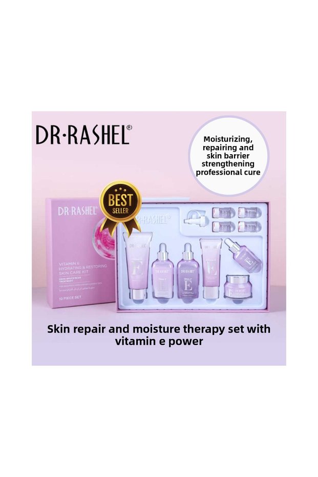 Vitamin E Power Skin Repair and Moisture Therapy Set (10 Pieces) for Dry and Damaged Skin