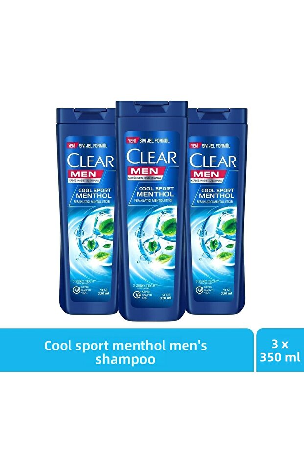 Cool Sport Menthol 350 Ml X3 Pieces - Shampoo Effective Against Dandruff