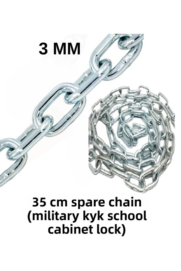 Kyk Yurt - Gym - Cabinet Chain 3mm Replacement Galvanise Chain 35 cm
