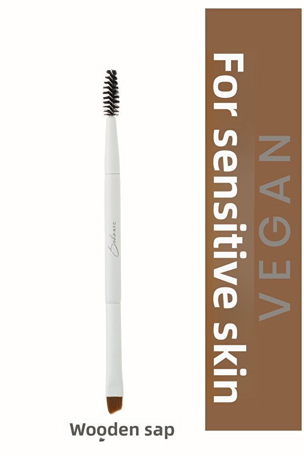 Vegan Eyebrow-Eyelash Makeup Brush-v710- Wooden Handle 14.5cm