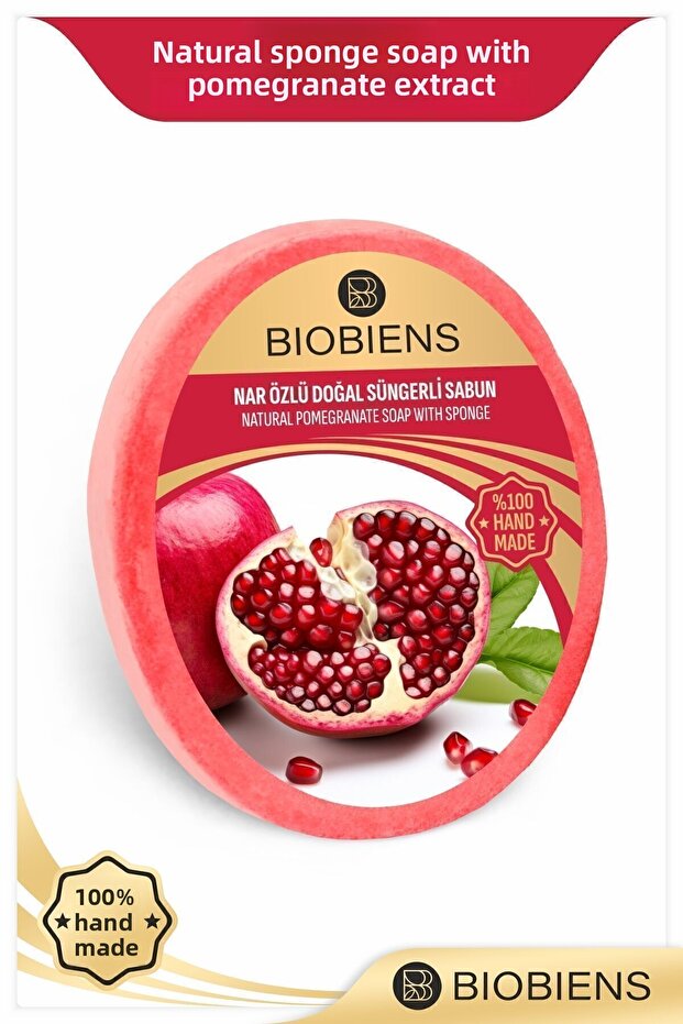Pomegranate Extract Shower and Natural Sponge Soap Special for Skin