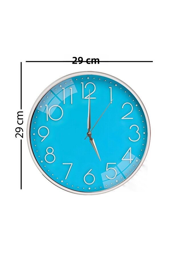 ساعة حائط زرقاء - 29 سم - 3