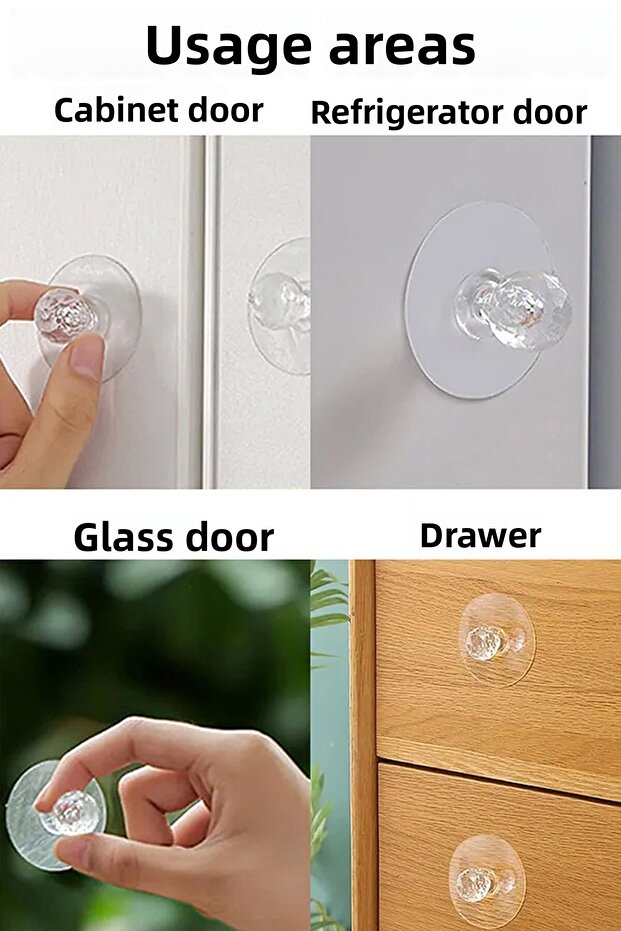 1 Pc Adhesive Handle, Cabinet Drawer Handle, Trash Can Lid Handle - Adhesive Crystal Handle - 7