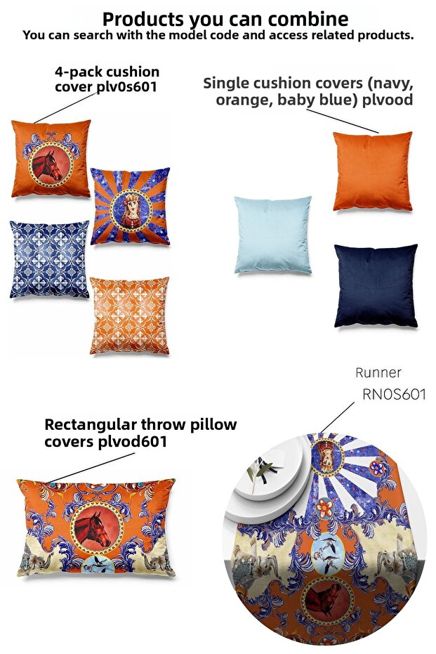 غطاء وسادة رمي من جلد الغزال مطبوع على الوجهين بنمط الروكوكو مستطيل الشكل - 2