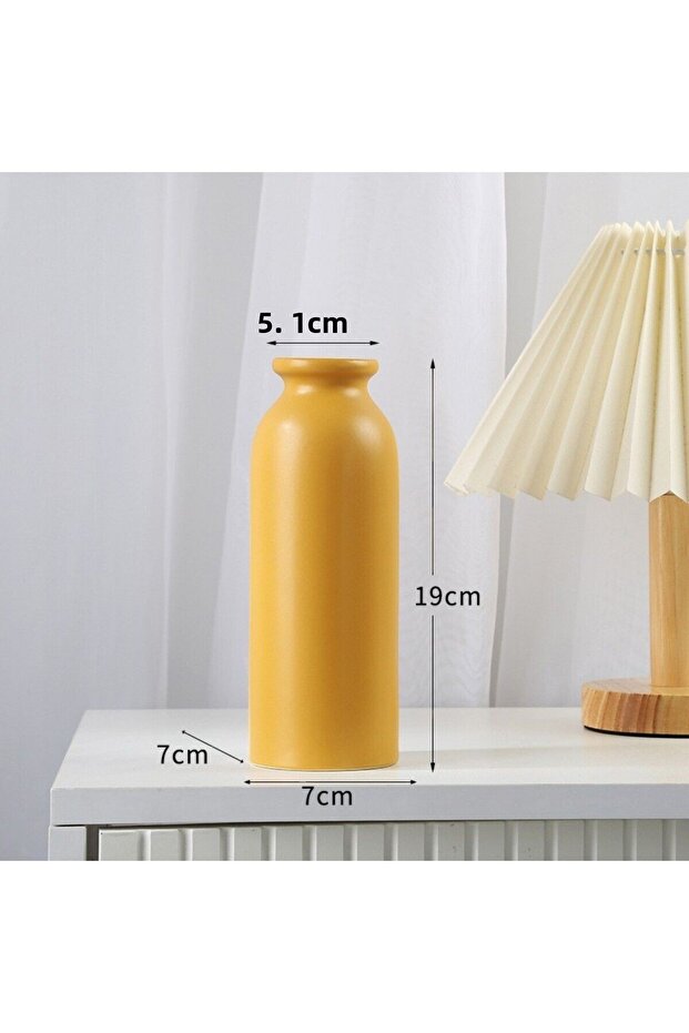 مزهرية سيراميك بسيطة باللون الأصفر - 2