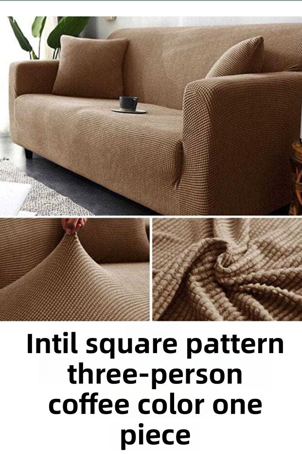 Seat Cover Sofa Cover Lycra Stretch Elastic Flexible Square Pattern Three Seater One Piece Sofa Cover