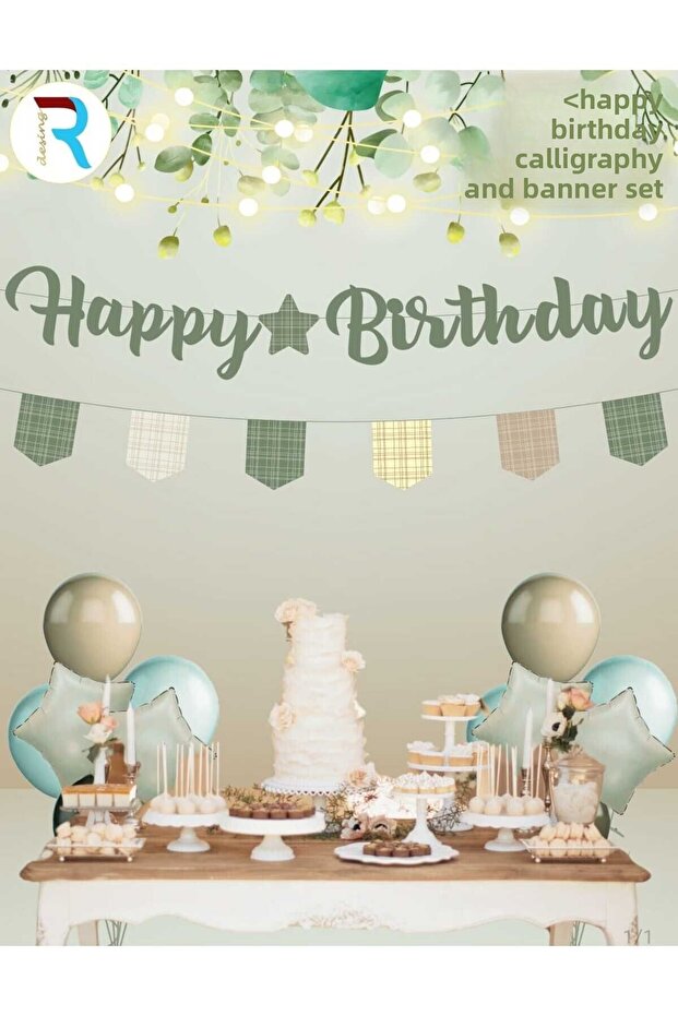 Happy Birthday Themed Calligraphy Uzar Ornament Elsa