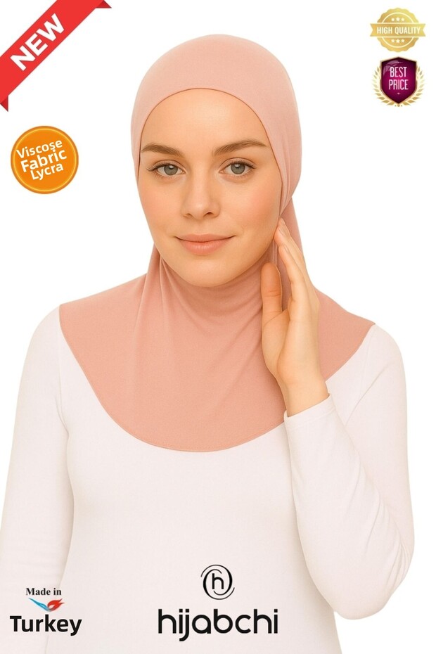 XL Neck Collar Hijab - Wide Fit Viscose Fabric - Diabetic Hijab - Powder