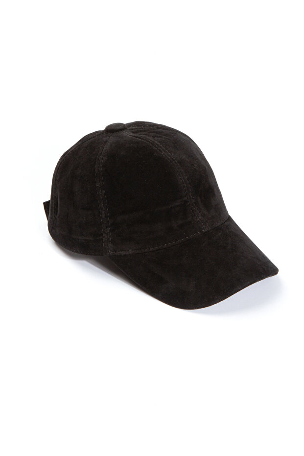 Black Basic Suede Cap Hat - 4