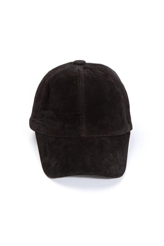 Black Basic Suede Cap Hat - 7