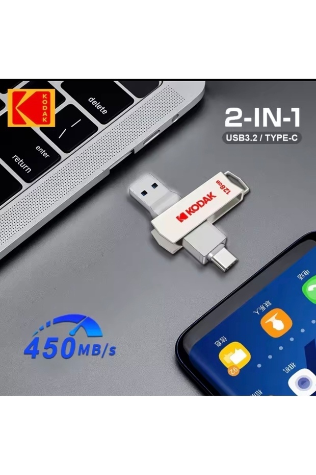 X203 450mbs Yüksek Hızlı 128gb.type-c Ve Usb 3.2 Type-c Girişli Tüm Cihazlara Iphone 15/16 Uygun - 4