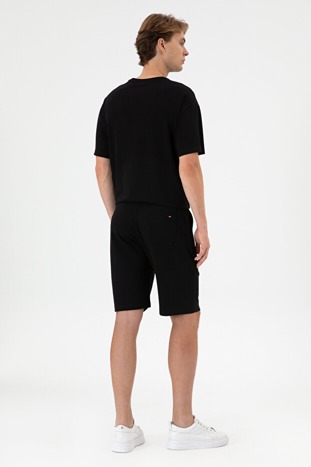 Erkek Siyah Örme Şort 50307310-VR046 - 4
