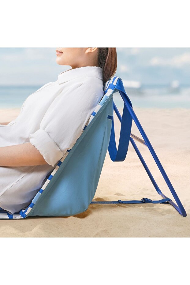 şezlong, mavi-beyaz - 5