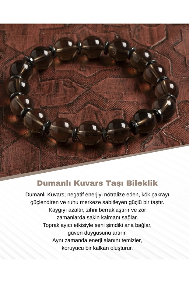 Certified Natural Smoky Quartz Stone Bracelet