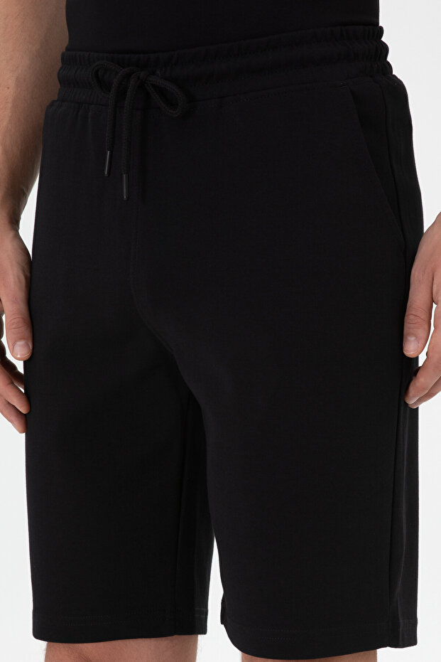 Erkek Siyah Örme Şort 50307310-VR046 - 5