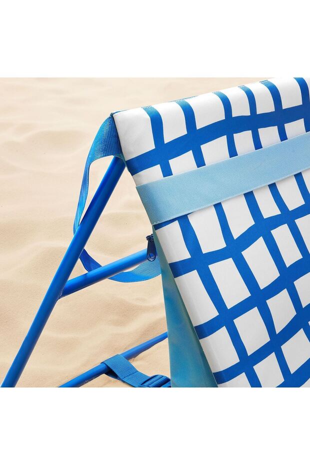 şezlong, mavi-beyaz - 3
