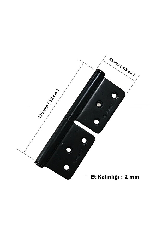 Güven İş Çelik Panel Yönsüz Kapı Menteşesi 12 cm Mat Siyah - 3